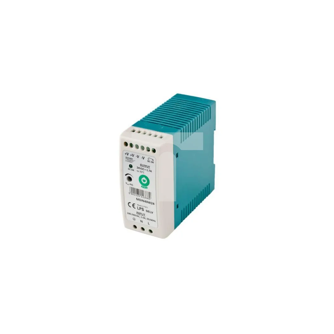 Zasilacz DIN 24V/1.7A plastic case slim MDIN40W24