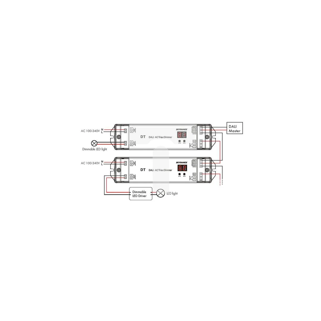 Odbiornik LED triakowy (DALI) Skydance - ściemniacz do żarówek 230VAC 200W - DT