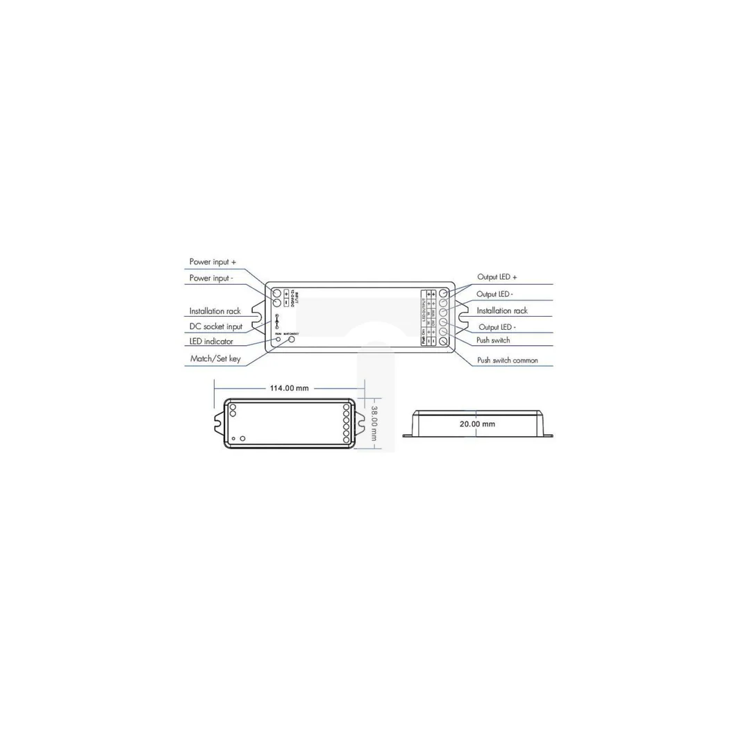 Ściemniacz LED 2w1 (Bluetooth) Skydance - Mono /CCT - 12-36V DC 10A - Tuya - WB1