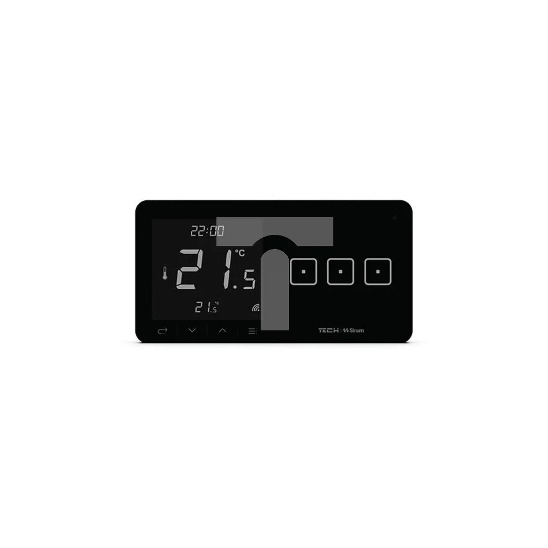 SINUM WSR-03mP Regulator pokojowy + włącznik trójpolowy prawy kolor czarny