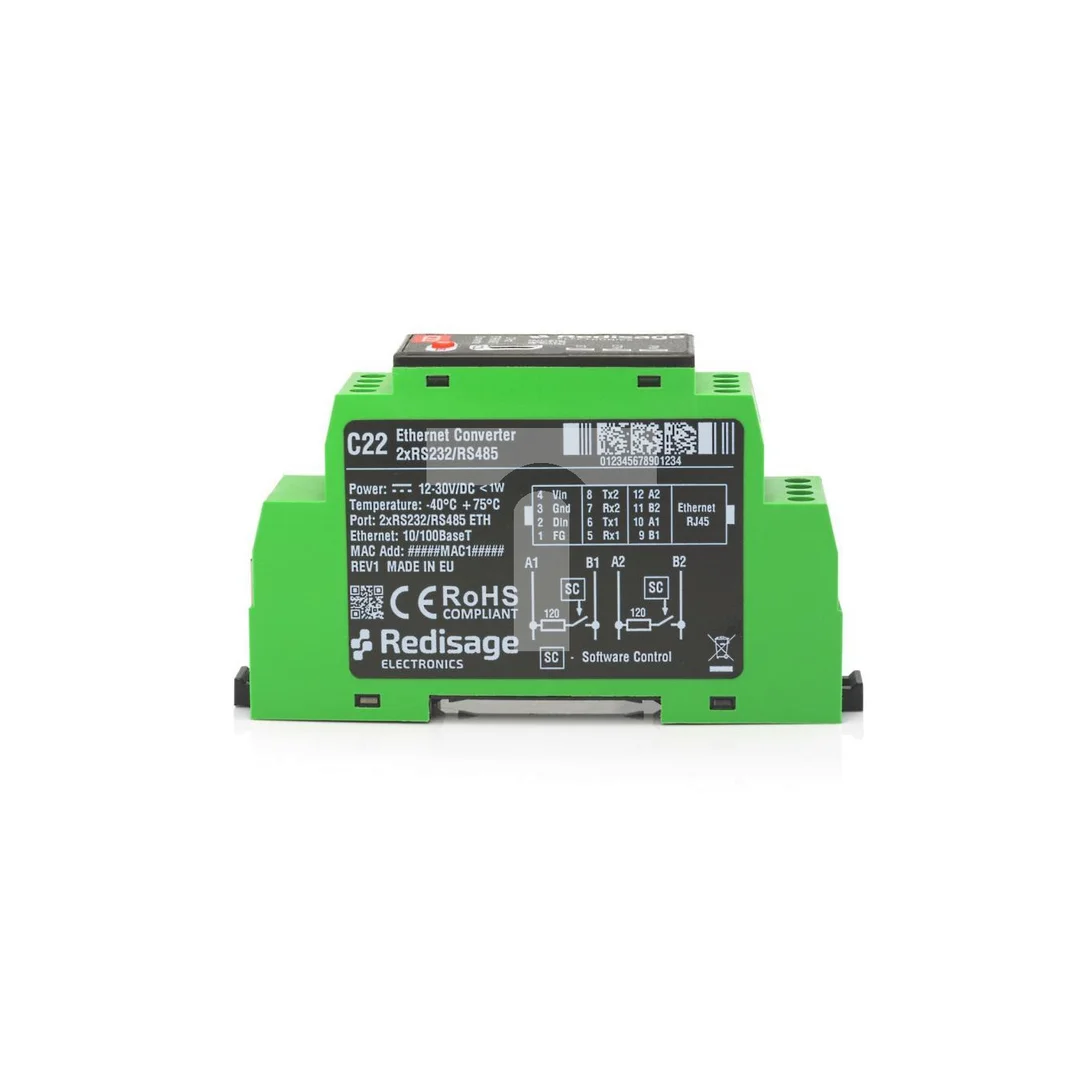 C22 Elastyczny Serwer Portów Szeregowych (Ethernet, 2x RS232/RS485)