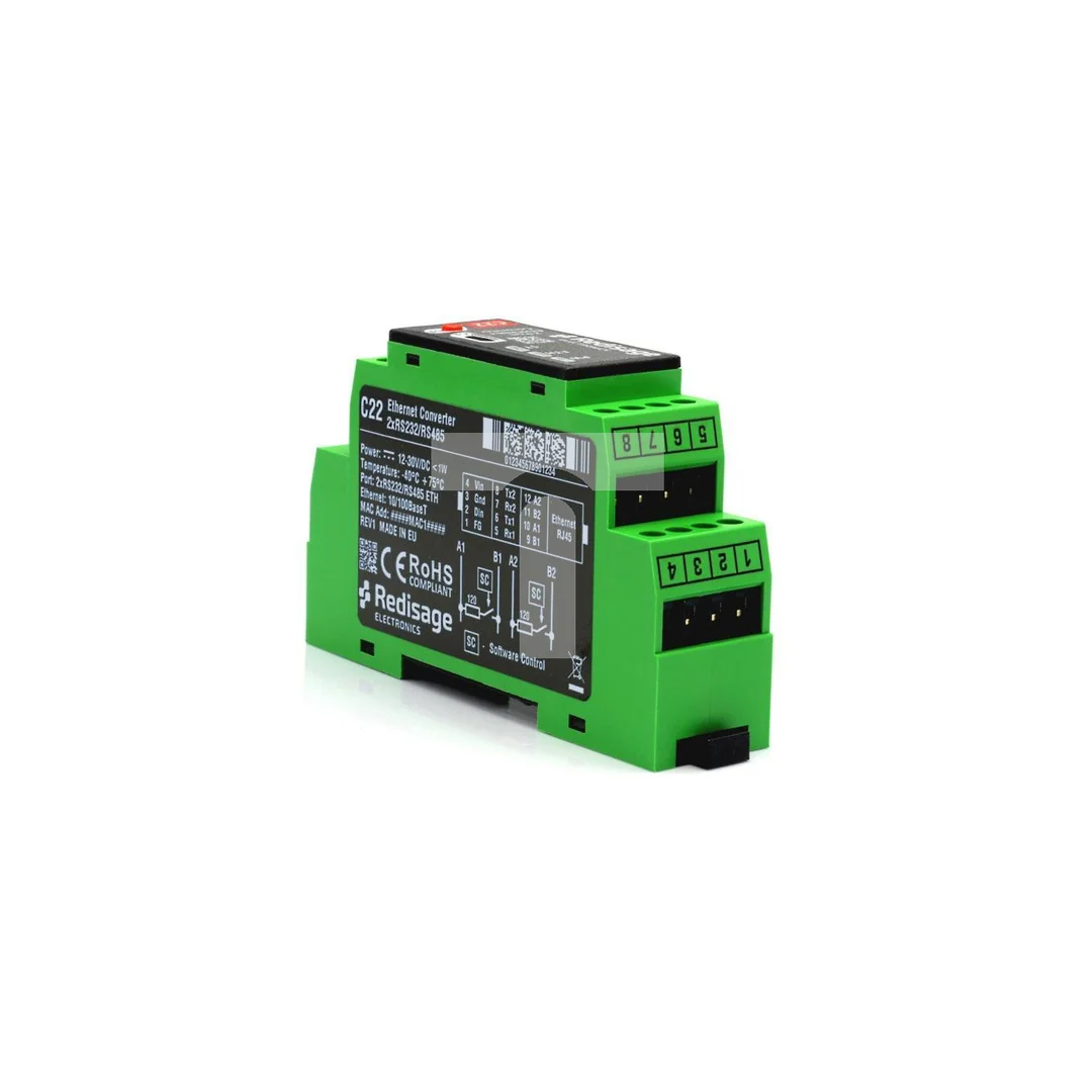 C22 Elastyczny Serwer Portów Szeregowych (Ethernet, 2x RS232/RS485)