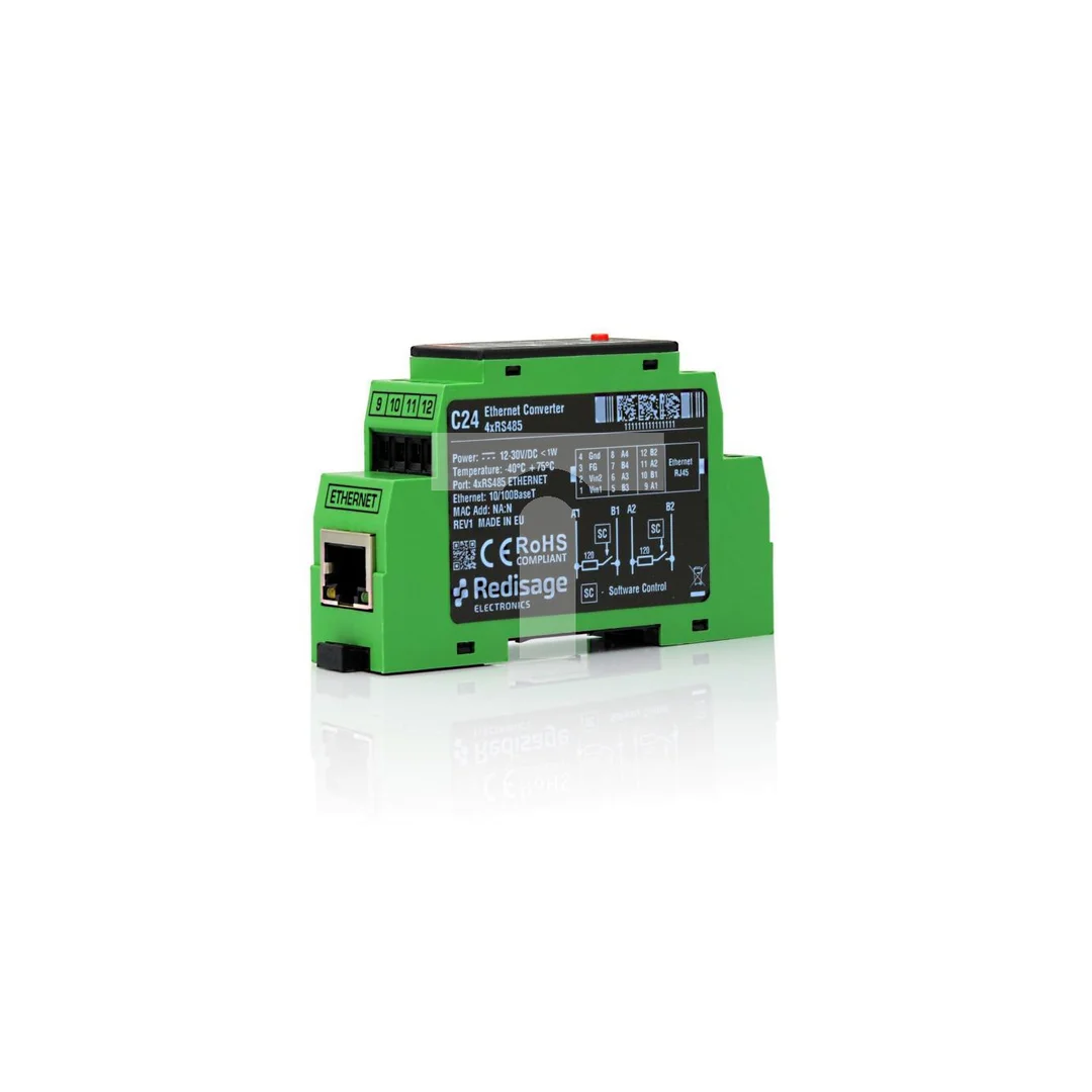 C24 4-Portowy Serwer Portów Szeregowych (Ethernet, 4x RS485)