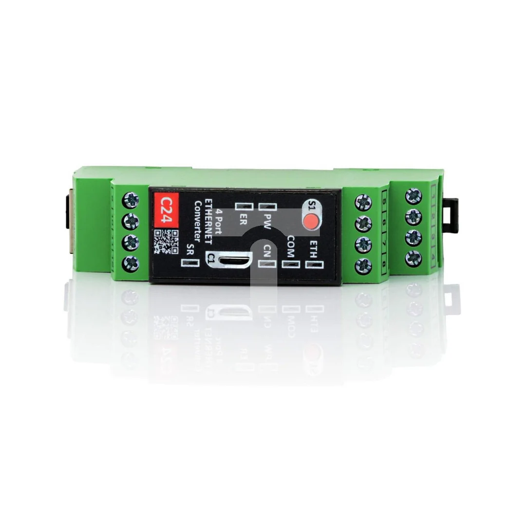 C24 4-Portowy Serwer Portów Szeregowych (Ethernet, 4x RS485)