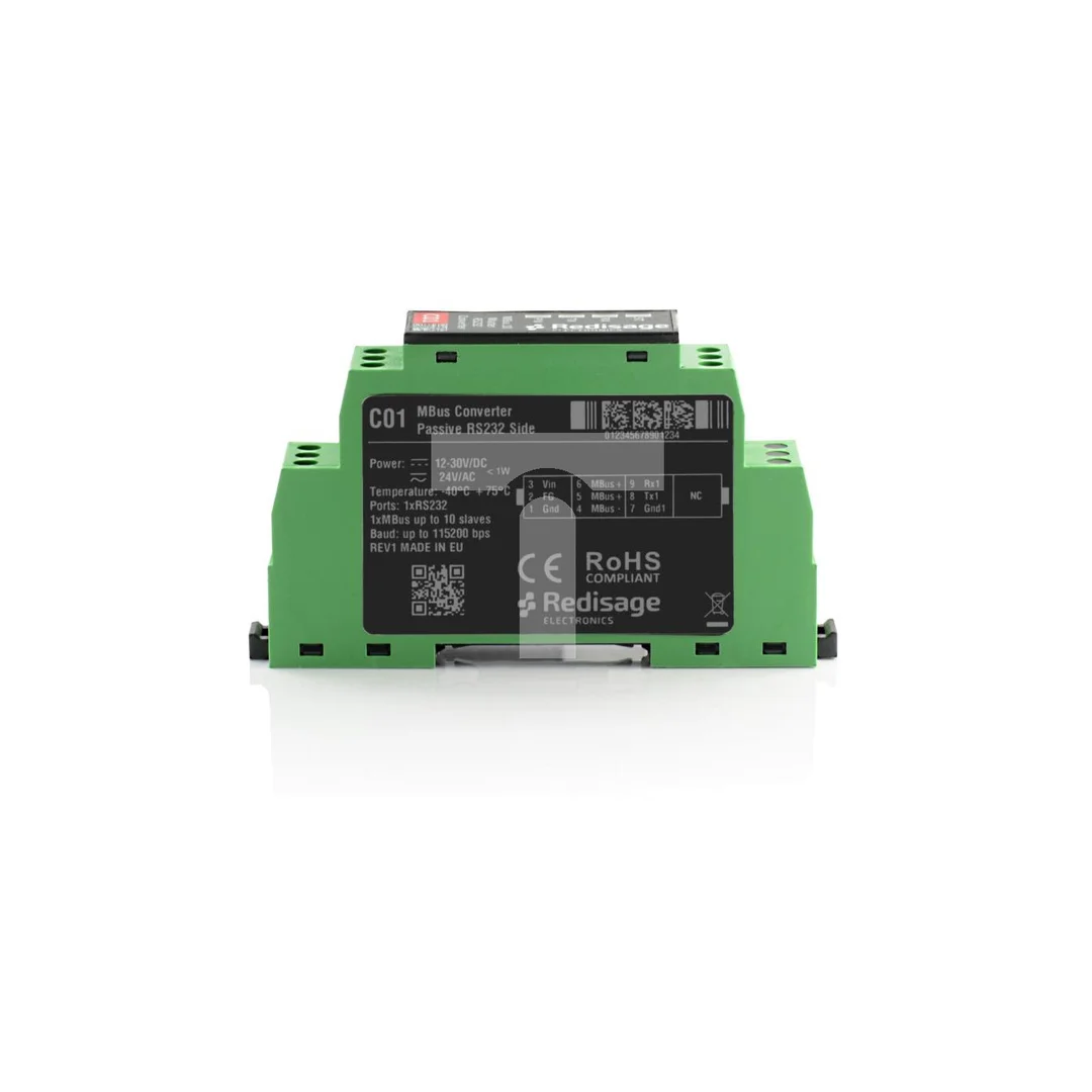 Konwerter MBus 10 na pasywny RS232 Izolacja 1kV DC