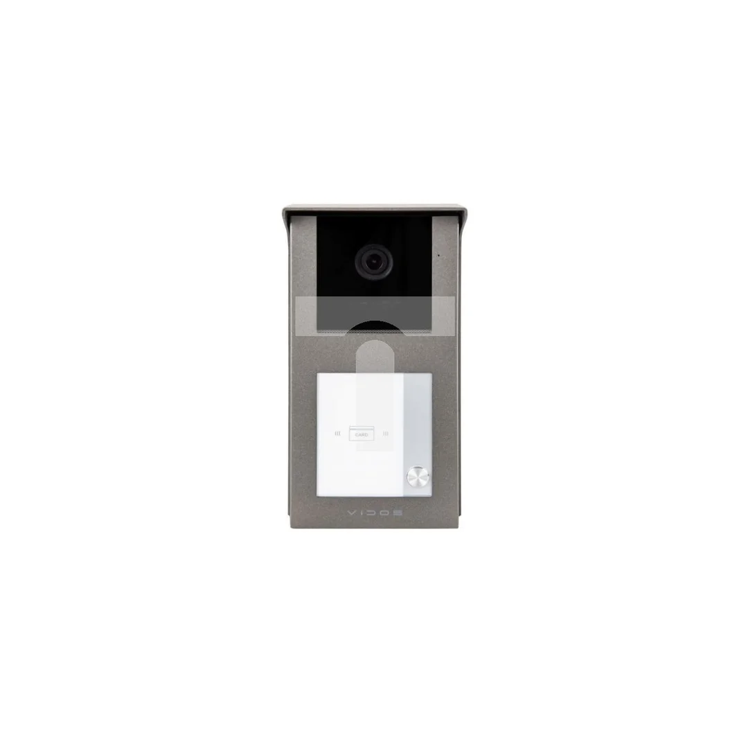 Stacja bramowa jednolokatorska z czytnikiem RFID. Kamera Full HD, kąt widzenia ok. 125 Vidos 2IP S201-1