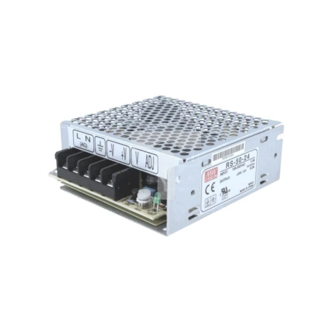 Zasilacz impulsowy, do wbudowania,modułowy, 50W, 24VDC, 2,2A RS-50-24