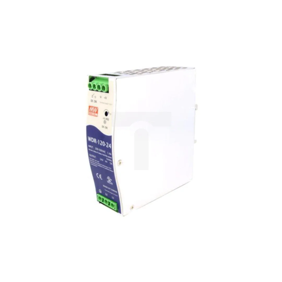Zasilacz impulsowy, na szynę DIN, 120W, 24VDC, 5A, 180÷550VAC WDR-120-24