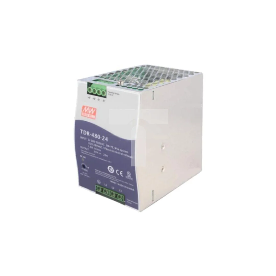 Zasilacz impulsowy, na szynę DIN, 480W, 24VDC, 20A, 480÷780VDC TDR-480-24
