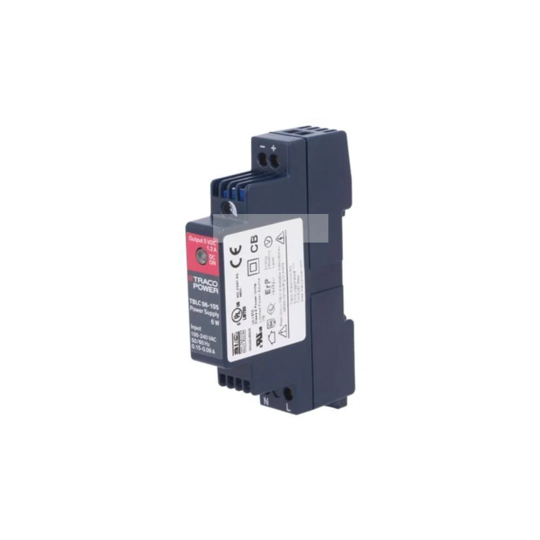Zasilacz impulsowy, na szynę DIN, 6W, 5VDC, 1,2A, 85÷264VAC, Output: 1 TBLC 06-105