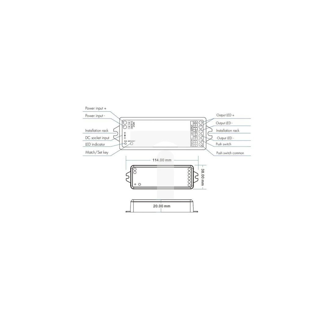 Ściemniacz LED 2w1 Skydance (WiFi) - Mono /CCT - 12-36V DC 10A - Alexa Tuya - WT1