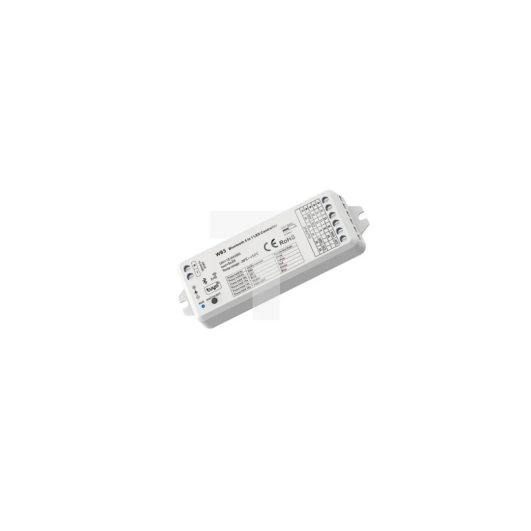 Sterownik LED 5w1 Skydance (Bluetooth) - Mono /CCT /RGB /RGB+CCT - 12-24V DC 15A - Tuya - WB5