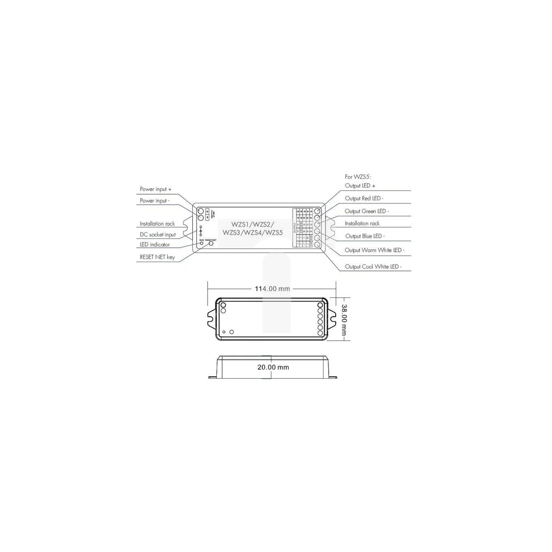 Sterownik LED Skydance (ZigBee 3.0) - RGB+W - 12-36V DC 12A - Tuya - WZS4