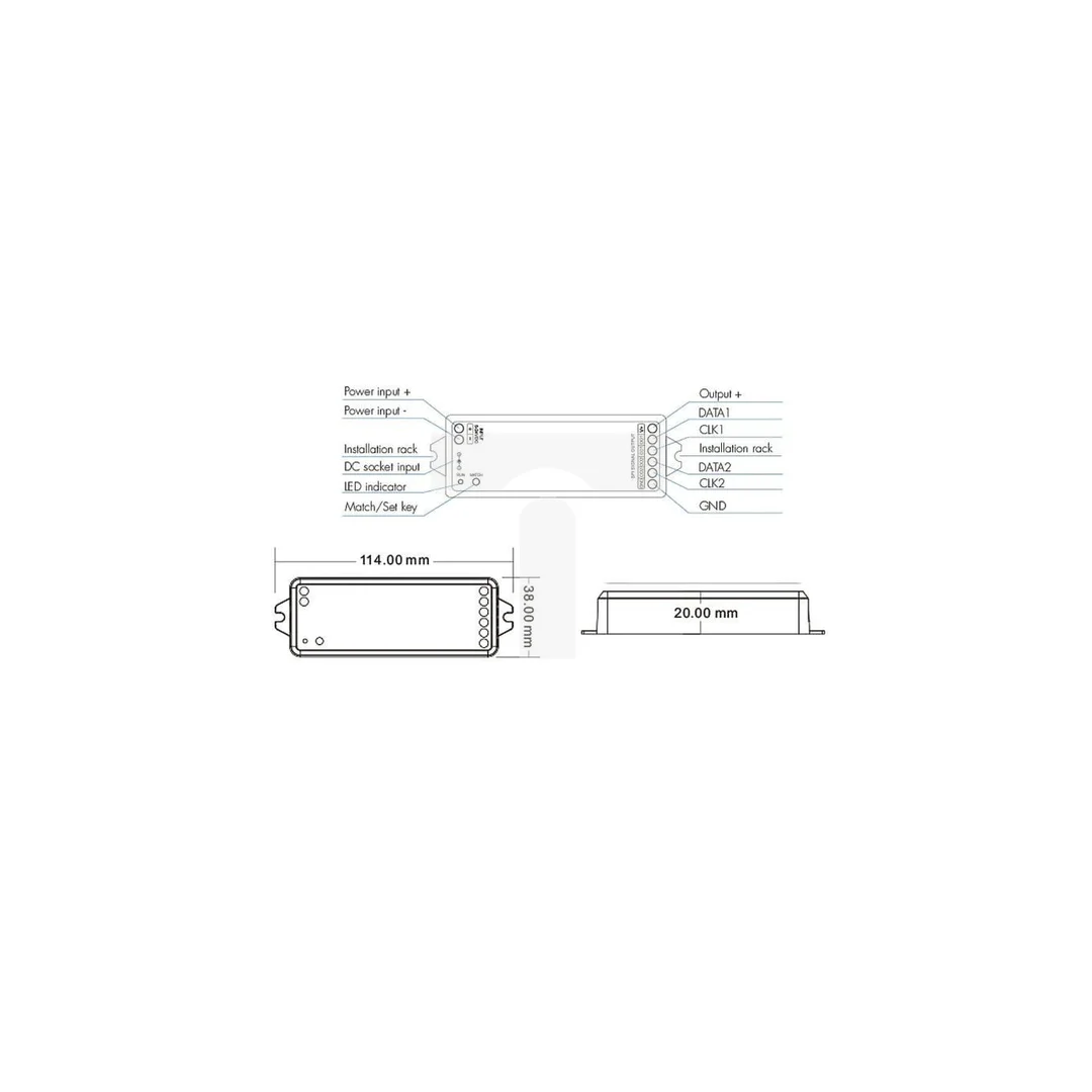 Sterownik LED SPI (WiFi) Skydance - do taśm cyfrowych LED - 8A 5-24V DC - 1000 pixel - WT-SPI
