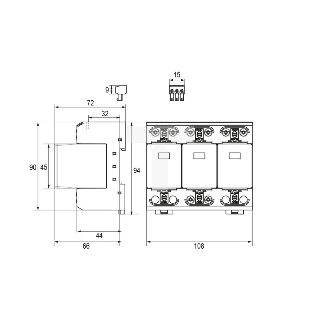 Ogranicznik przepięć ESPAC VG T12 25/260 3+0 RI 10300250180