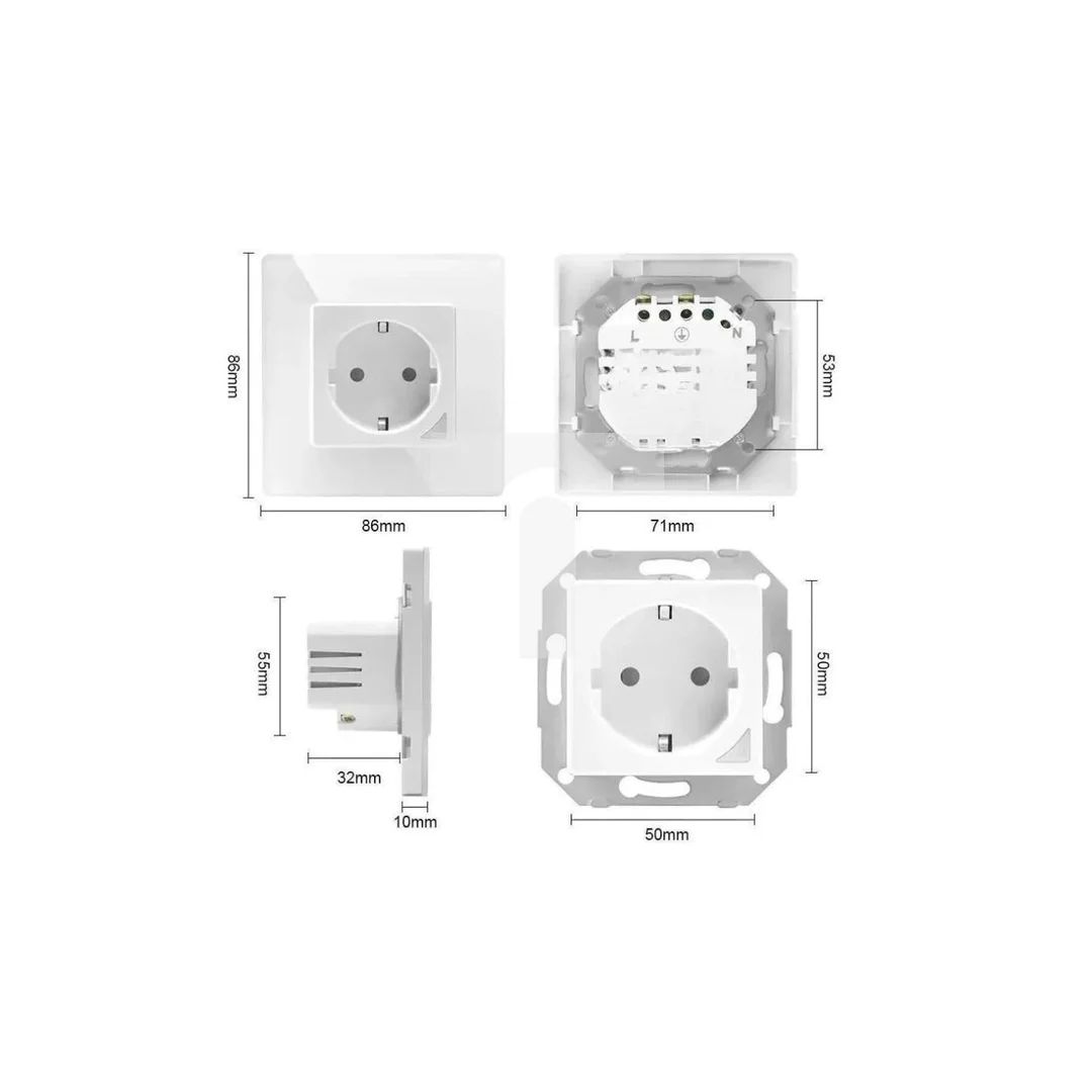 Inteligentne gniazdo SMART LIFE WALL SOCKET OUTLET 230V + SINGLE FRAME WIFI 1xUSB A 1xUSB C białe EXTRALINK EX.35717