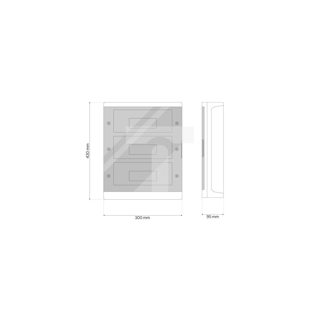 Rozdzielnica natynkowa 36-modułowa (3x12) biała dymna EDO777850 EDO