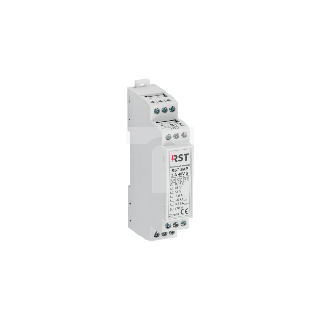 Ogranicznik przepięć do pętli systemów sygnalizacji pożaru D1, RST SAP 3A 48V S 207048