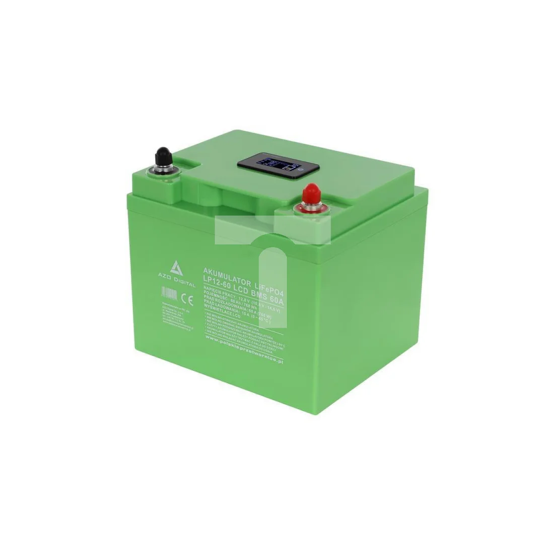 Akumulator LiFePO4 12,8V 60Ah 60A LCD LP12-60