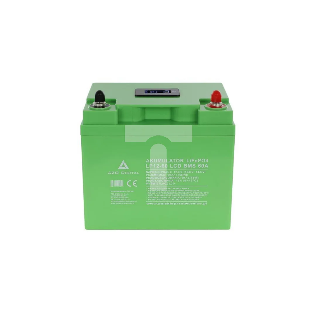 Akumulator LiFePO4 12,8V 60Ah 60A LCD LP12-60