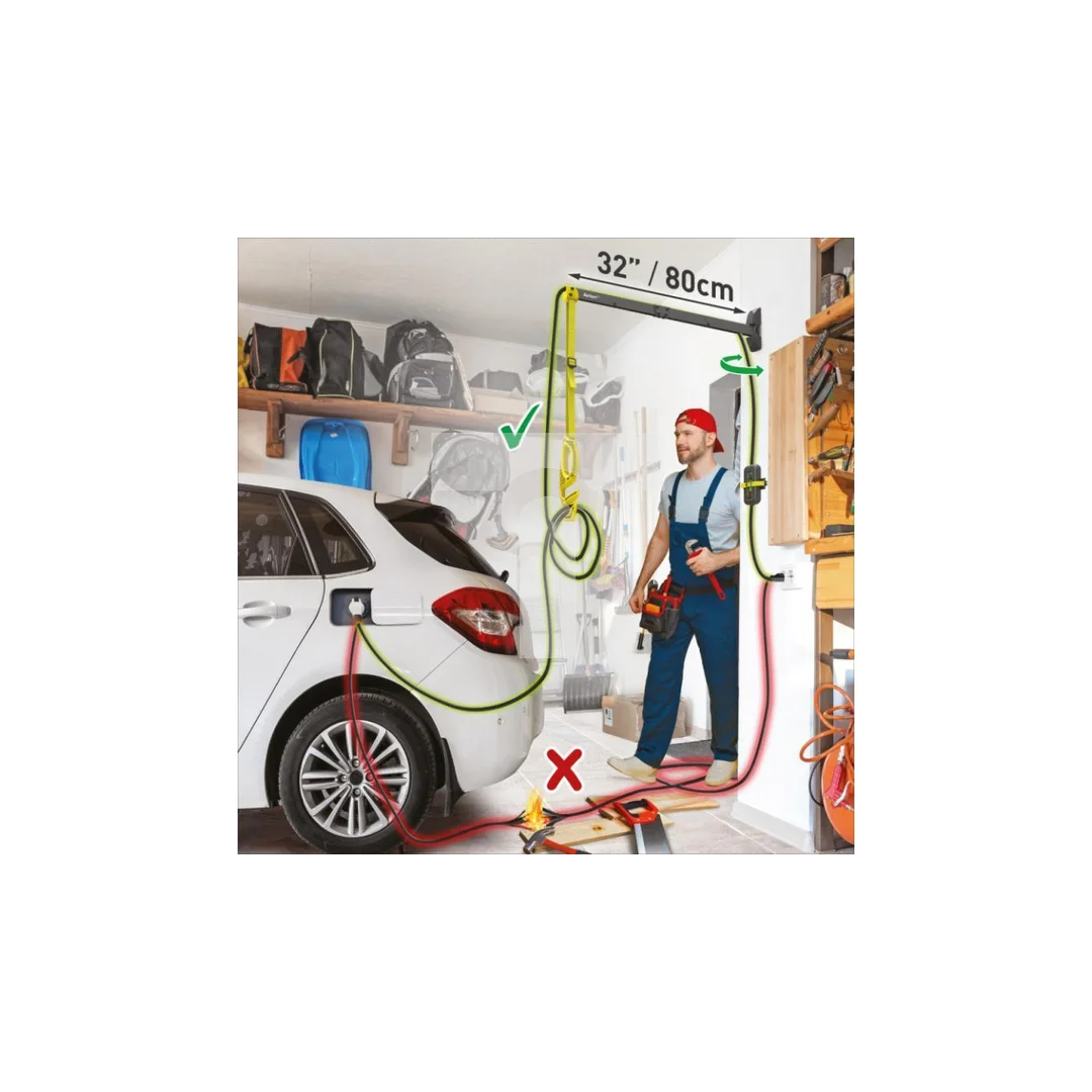 uchwyt ścienny wysięgnik 80cm kabla ładowarki samochodowej