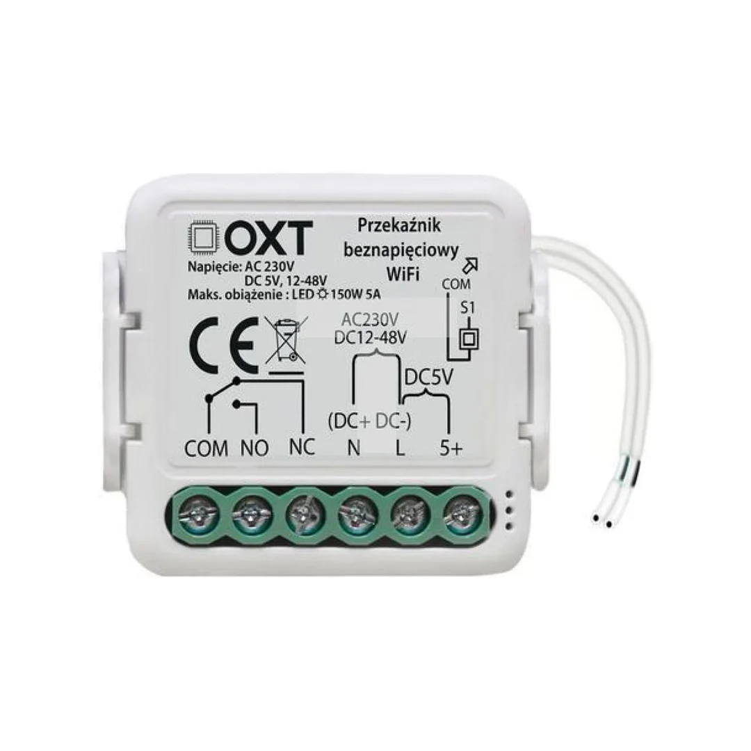 Moduł OXT mini przekaźnik beznapięciowy AC 230V DC 5V 12-48V WiFi TUYA