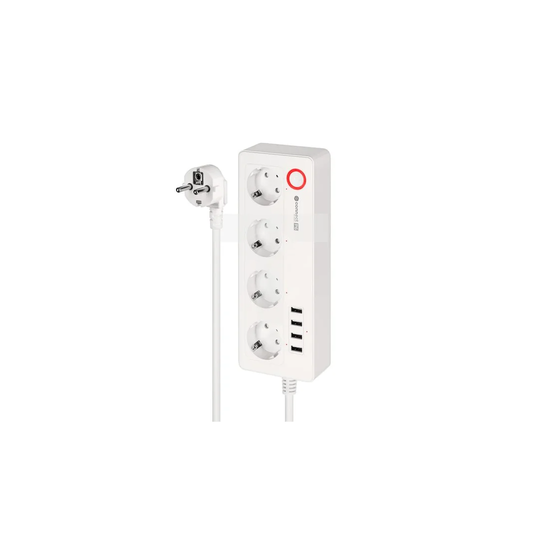 Listwa sieciowa KrugeriMatz 4 gniazda typu niemieckiego i 4xUSB 2100 mA Connect P6 Tuya