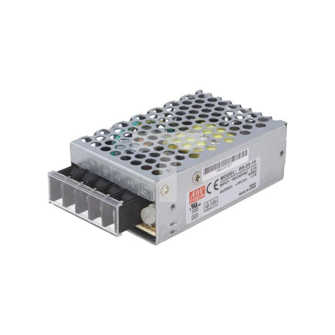 Zasilacz impulsowy do wbudowania modułowy 25W 15VDC 1,7A RS-25-15