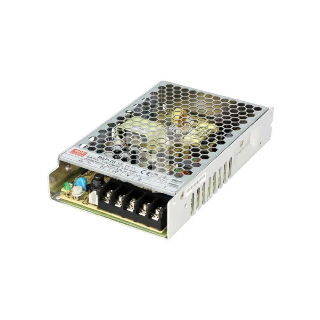 Zasilacz impulsowy do wbudowania modułowy 75W 15VDC 5A RSP-75-15