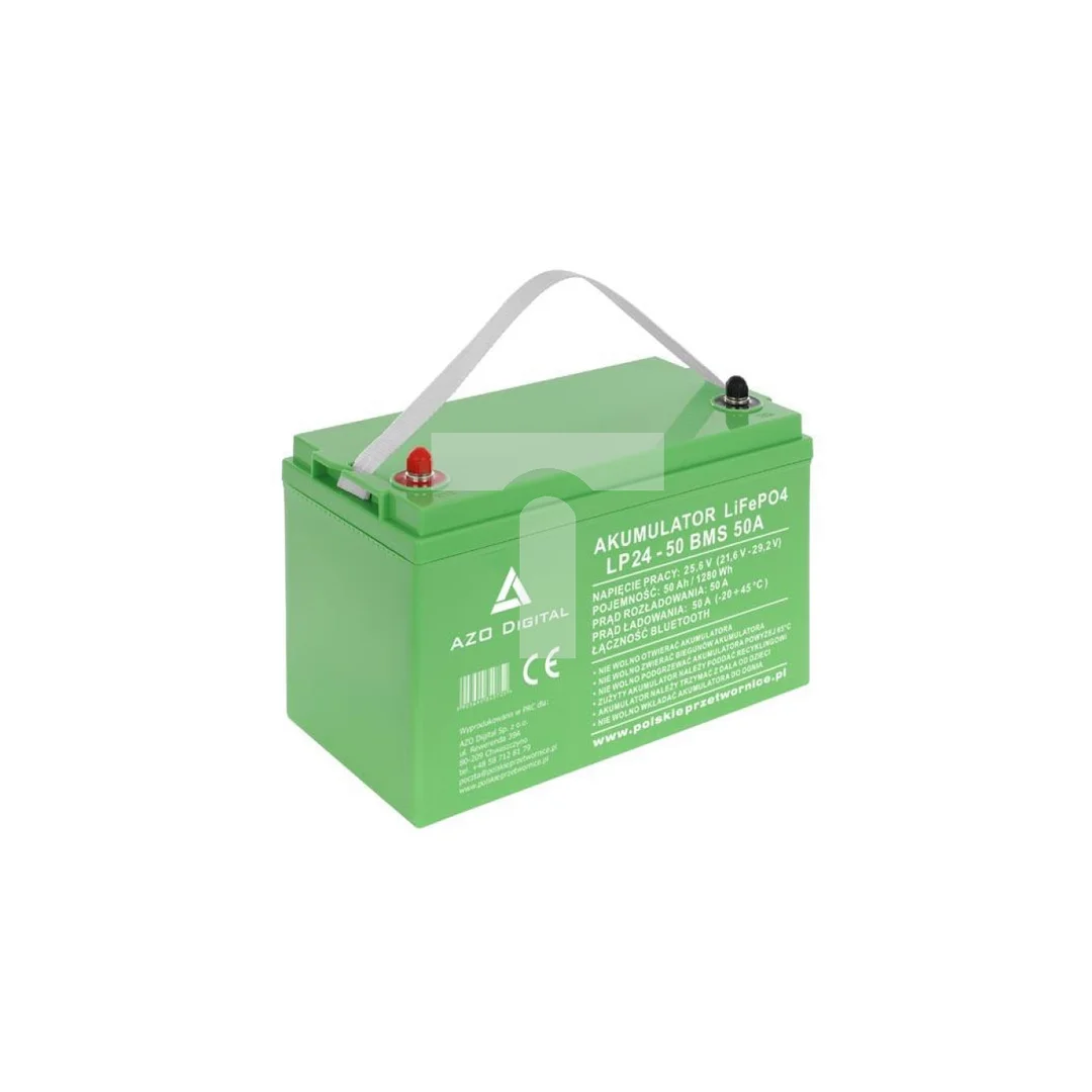 Akumulator LiFePO4 24V 50Ah 50A Bluetooth / mata grzewcza LP24-50