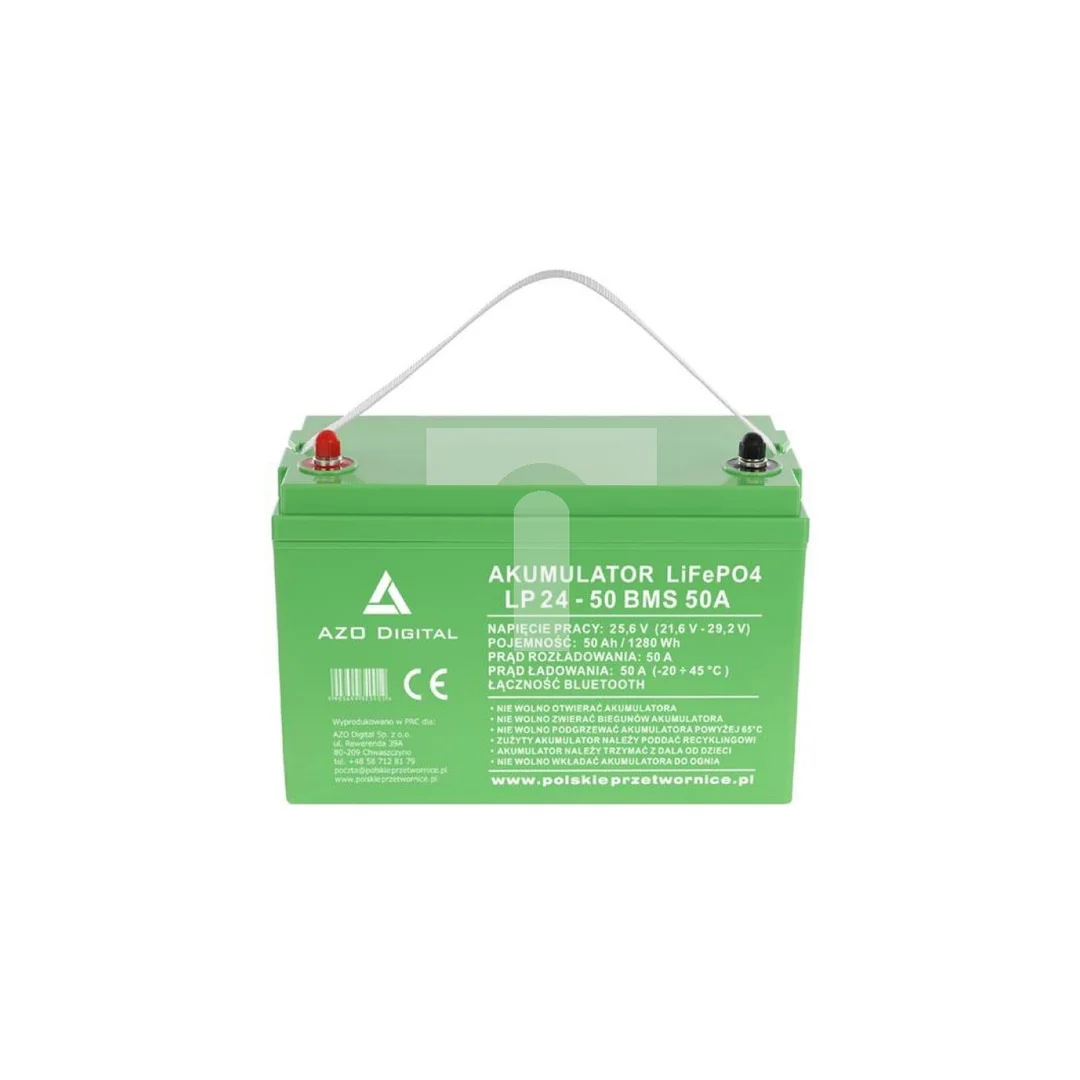 Akumulator LiFePO4 24V 50Ah 50A Bluetooth / mata grzewcza LP24-50
