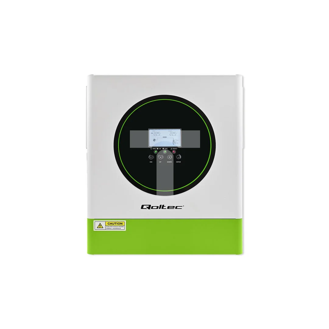 Qoltec Hybrydowy inwerter solarny Off-Grid 3500W 100A 24V MPPT BMS opcja Wi-fi Sinus Power factor 1.0