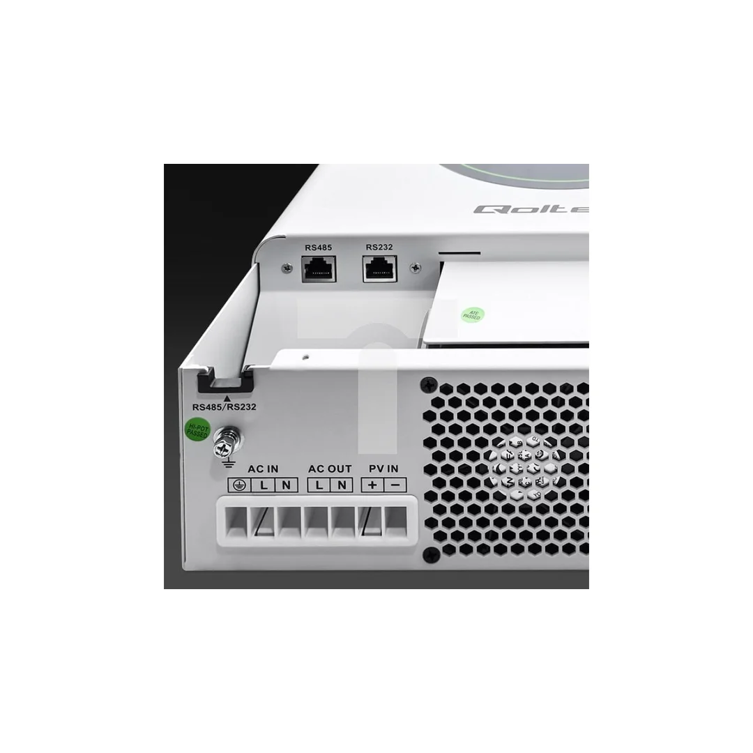 Qoltec Hybrydowy inwerter solarny Off-Grid 3500W 100A 24V MPPT BMS opcja Wi-fi Sinus Power factor 1.0