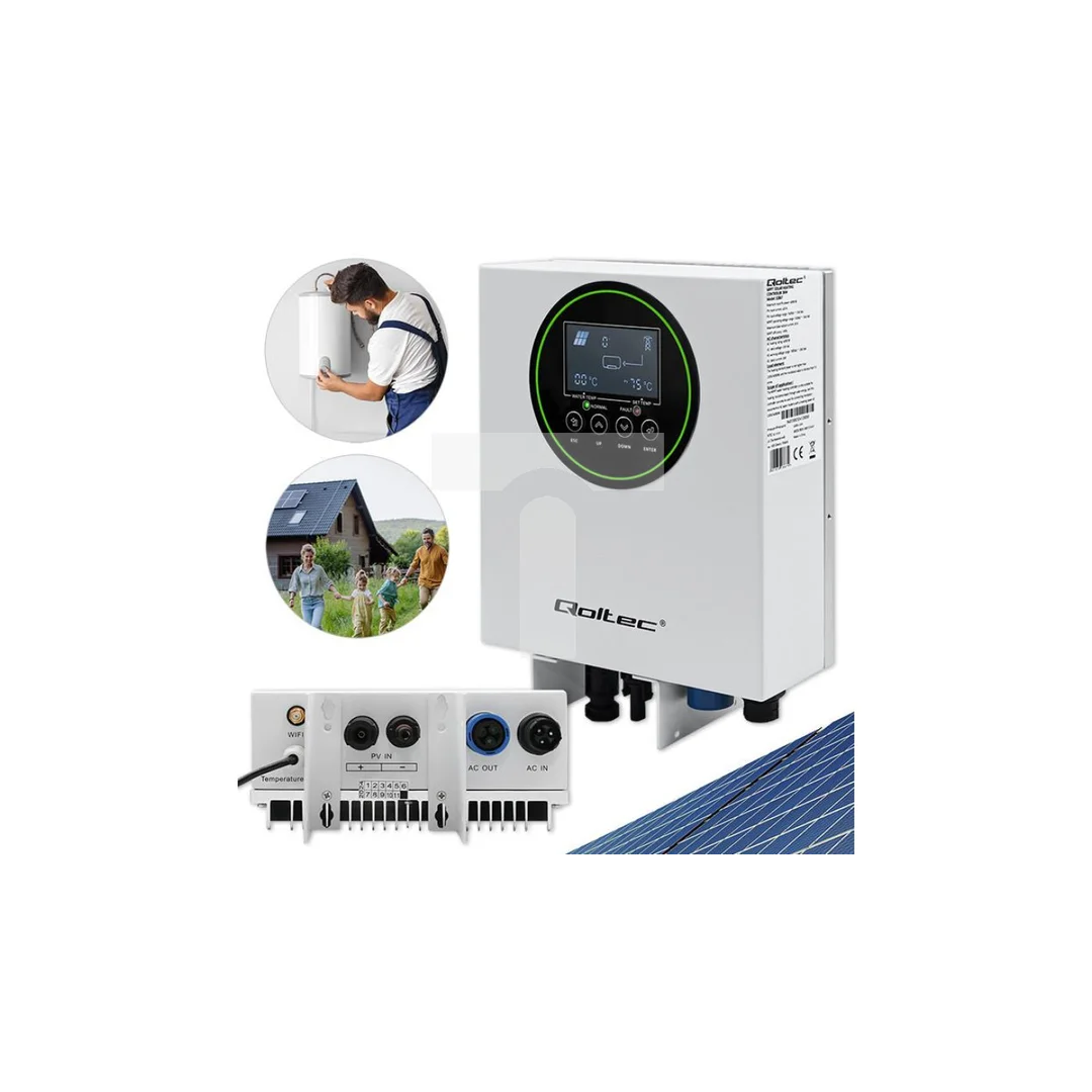 Qoltec Inwerter Przetwornica solarna do grzania wody ECO Solar Boost MPPT BYPASS LCD 3kW/4kW Wi-fi