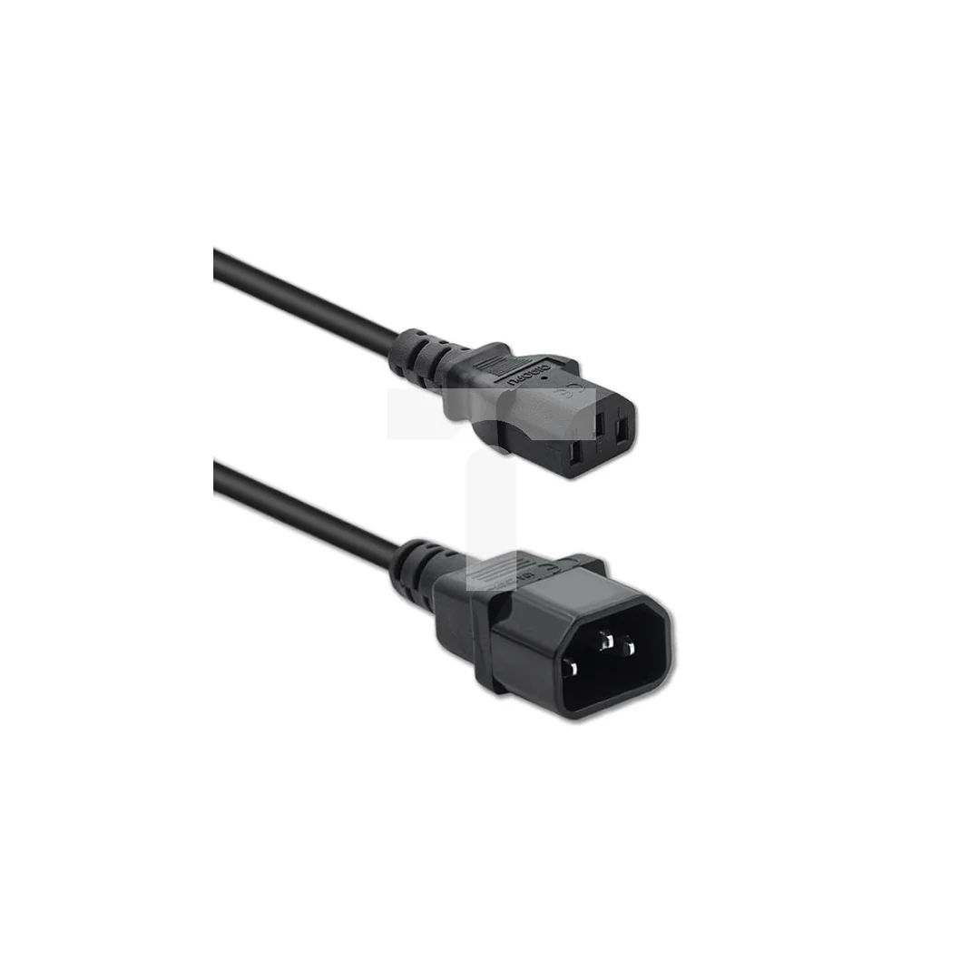 Qoltec Kabel zasilający do UPS IEC C13/C14 3x0.75mm² 1m