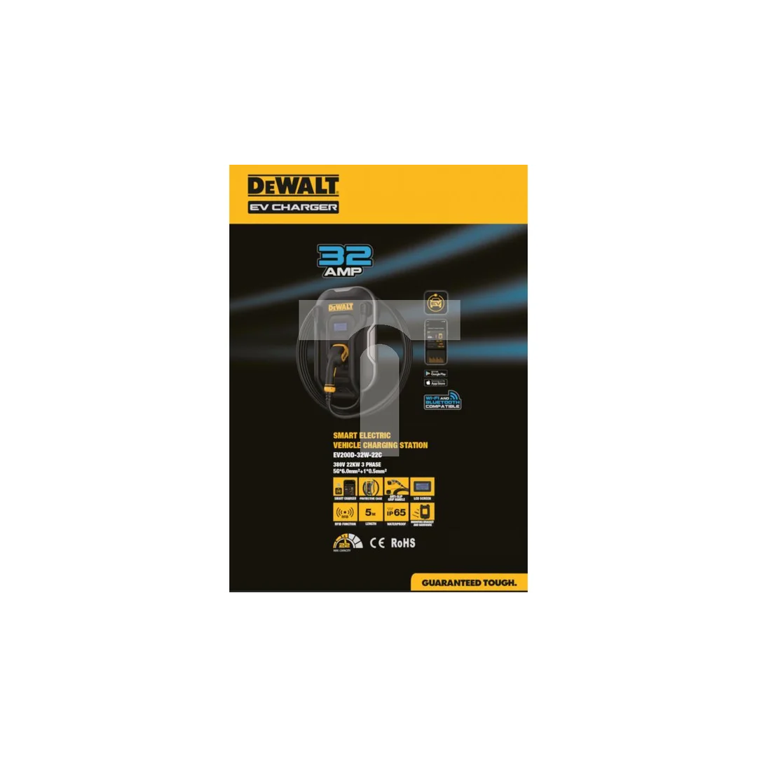 DeWalt Ładowarka 32A WallBox EV Charger Typ 2, IP65, trójfazowa z kablem 5m
