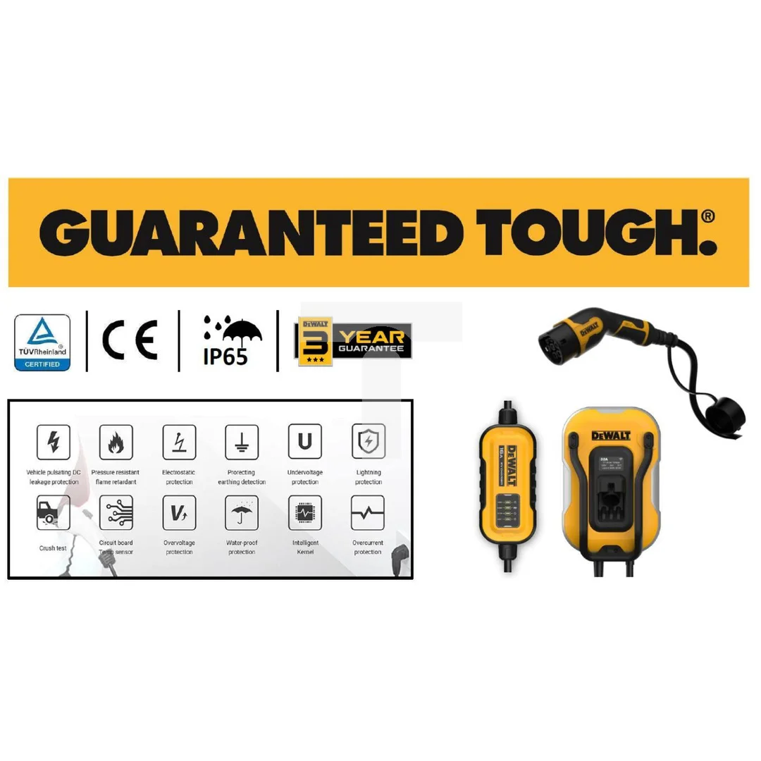 DeWalt Ładowarka 32A WallBox EV Charger Typ 2, IP65, trójfazowa z kablem 5m