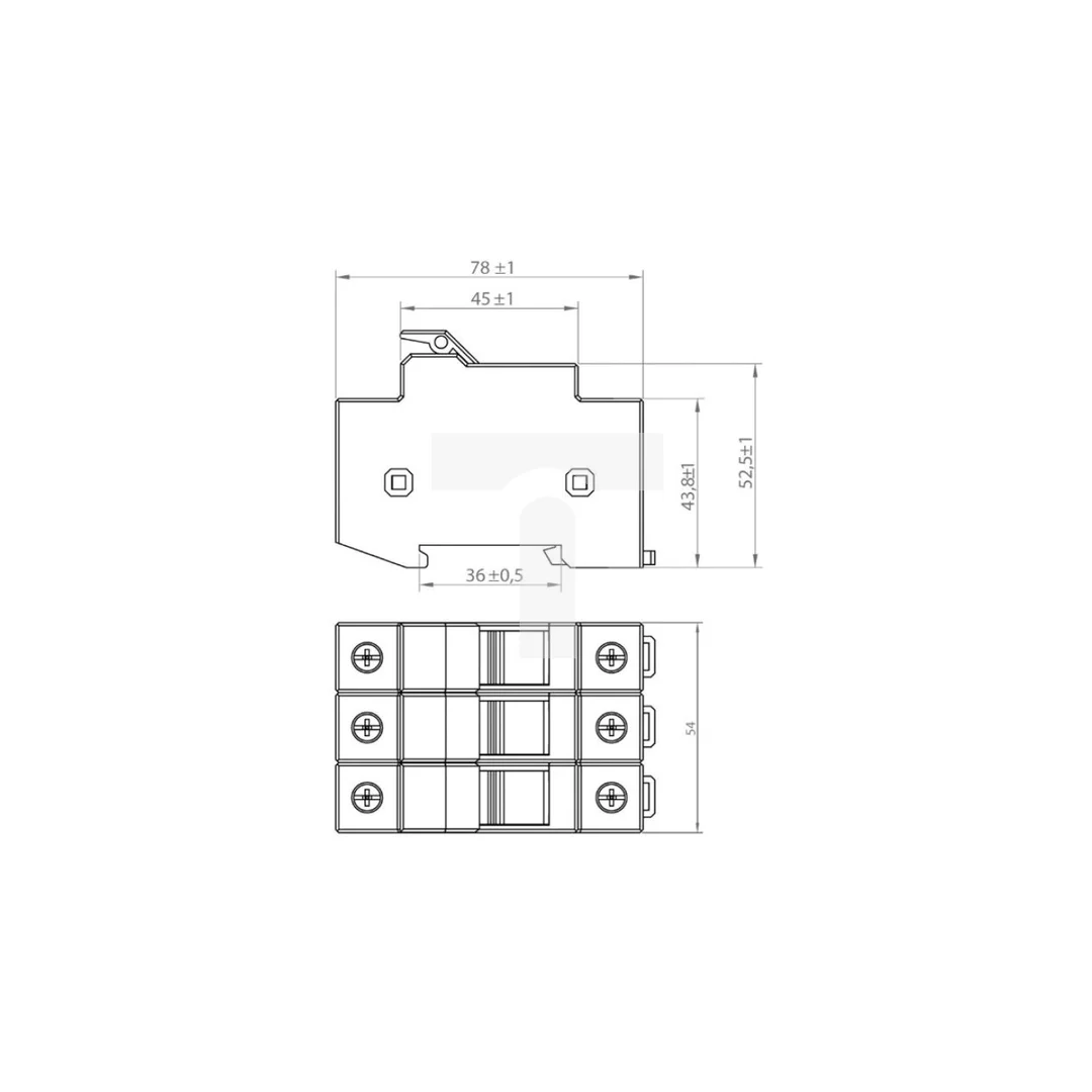 Rozłącznik bezpiecznikowy cylindryczny CH 3P 10x38 32A, 213