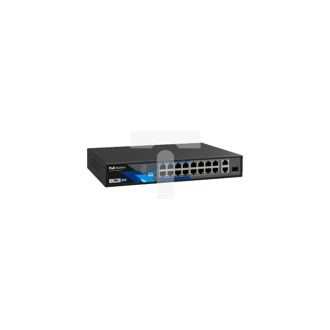 Switch PoE 16-portowy 100Mbps + SFP BCS-B-SP1602G-1SFP