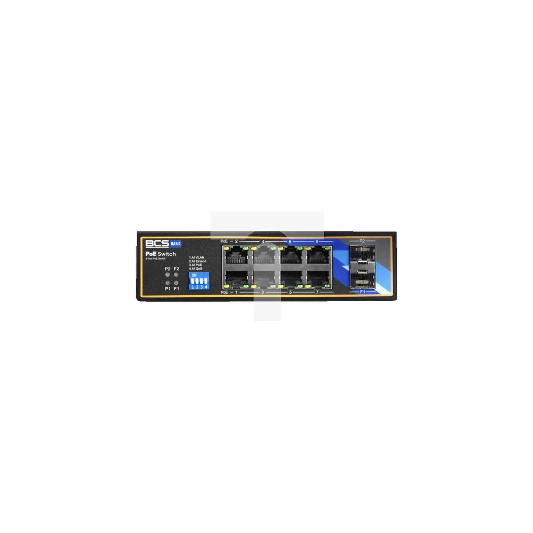 Switch PoE 8-portowy 1Gbps + 2SFP BCS-B-ISP08G-2SFP