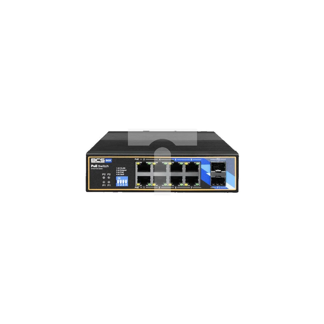 Switch PoE 8-portowy 1Gbps + 2SFP BCS-B-ISP08G-2SFP