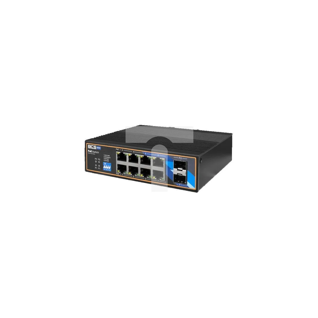Switch PoE 8-portowy 1Gbps + 2SFP BCS-B-ISP08G-2SFP