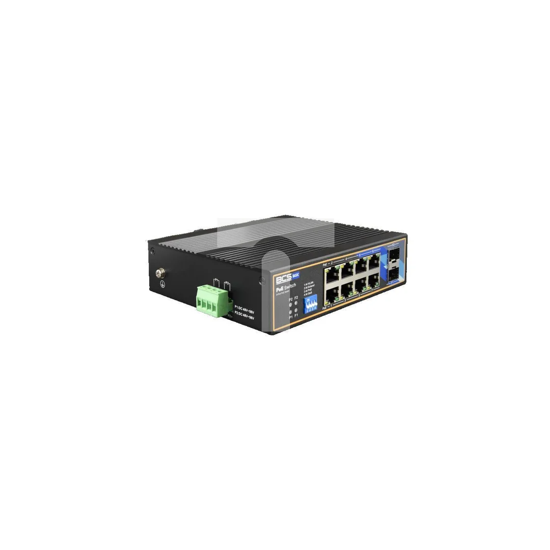 Switch PoE 8-portowy 1Gbps + 2SFP BCS-B-ISP08G-2SFP