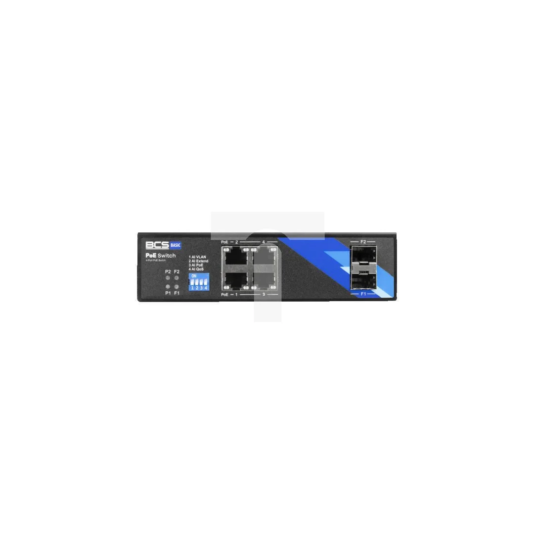 Switch PoE 4-portowy 1Gbps + 2x SFP BCS-B-ISP04G-2SFP