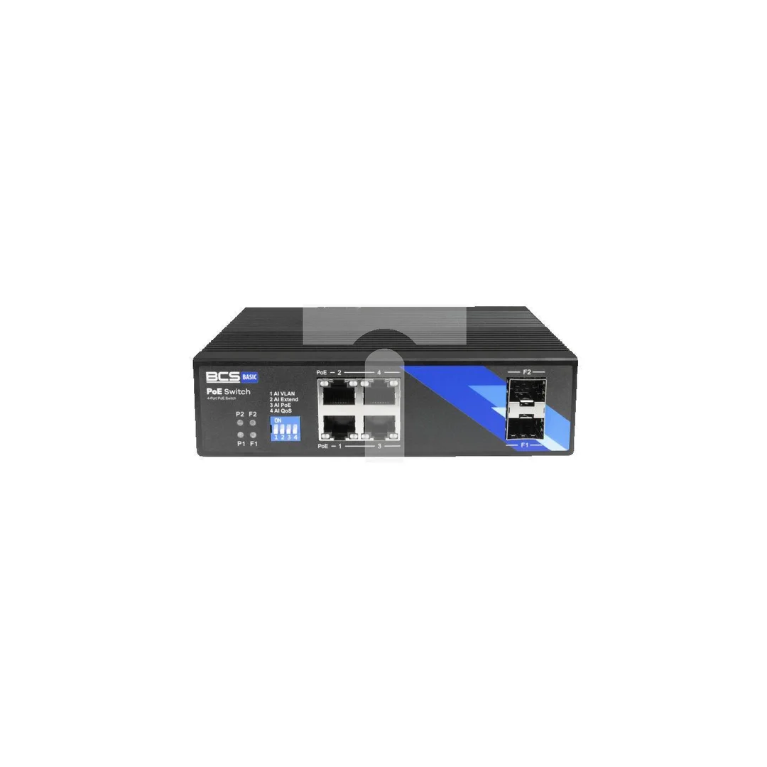 Switch PoE 4-portowy 1Gbps + 2x SFP BCS-B-ISP04G-2SFP