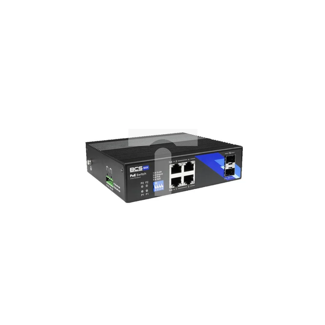 Switch PoE 4-portowy 1Gbps + 2x SFP BCS-B-ISP04G-2SFP
