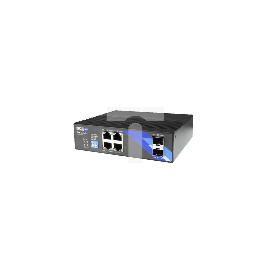 Switch PoE 4-portowy 1Gbps + 2x SFP BCS-B-ISP04G-2SFP