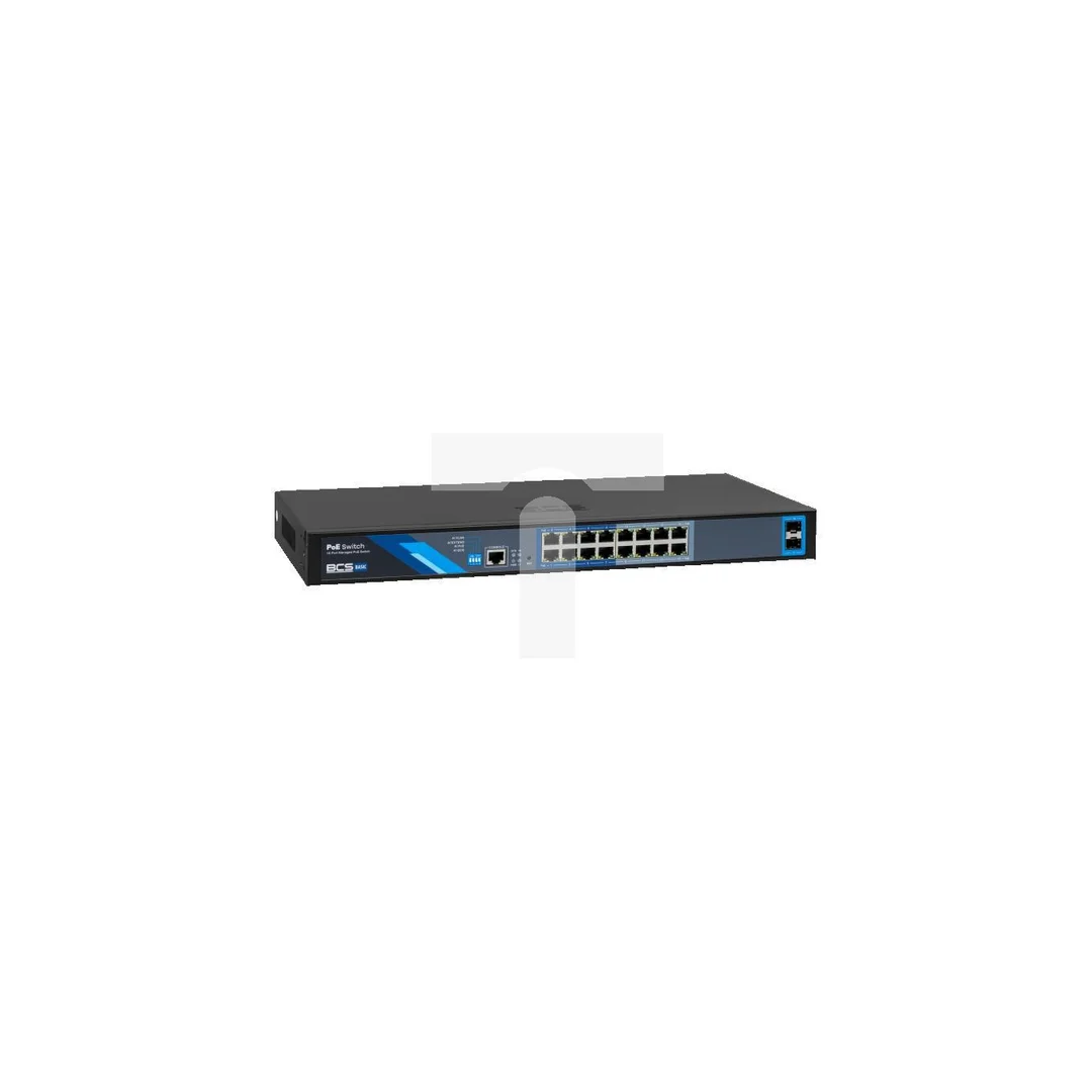 Switch PoE 16-portowy 1Gbps + 2xSFP BCS-B-SP16G-2SFP-M