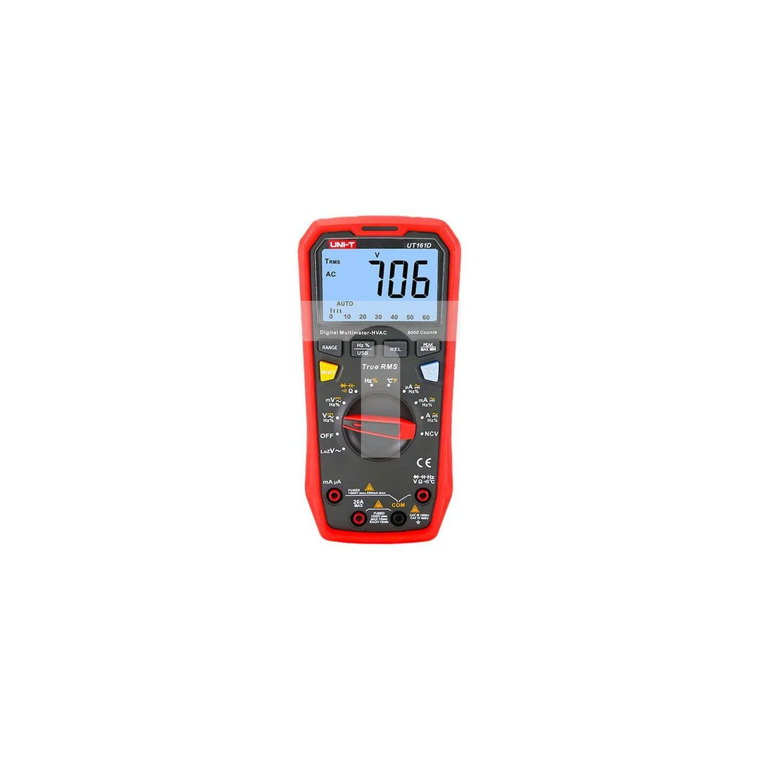 Miernik uniwersalny z pomiarem True RMS automatyczny multimetr cyfrowy z wyświetlaczem LCD UNI-T UT161D