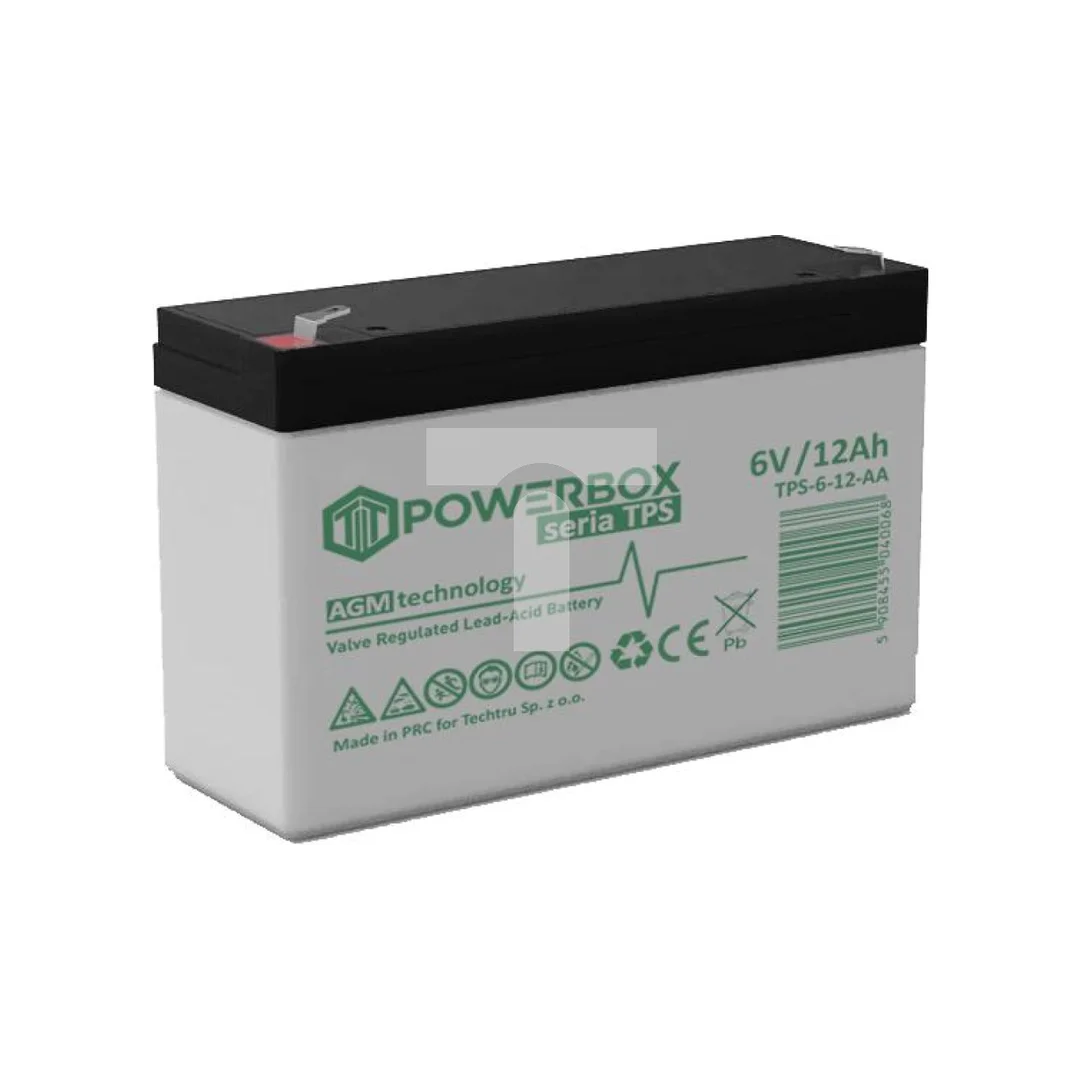 Akumulator VRLA / AGM bezobsługowy Powebox TPS 6V 12Ah